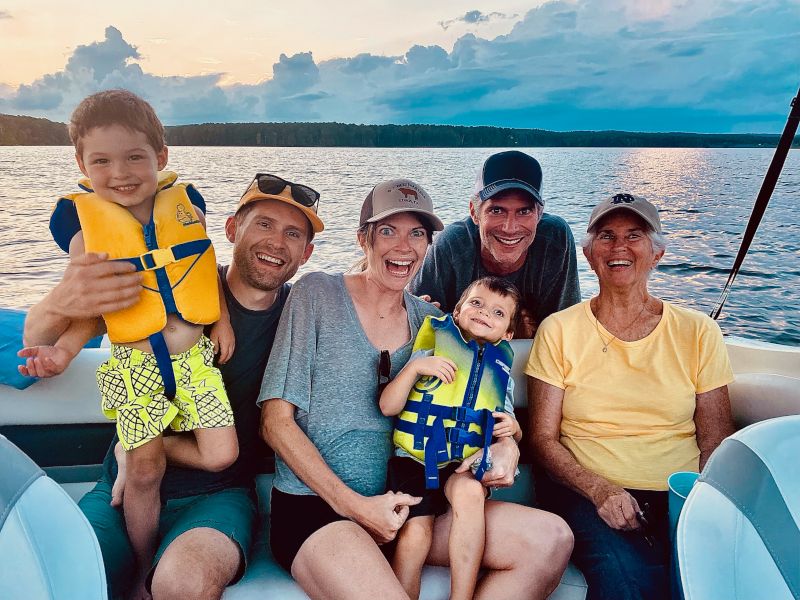 Family Outing on a Boat at a Local Lake