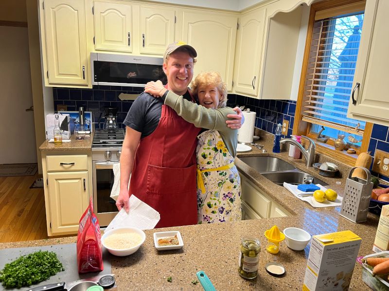 Dylan Cooking With His Mom