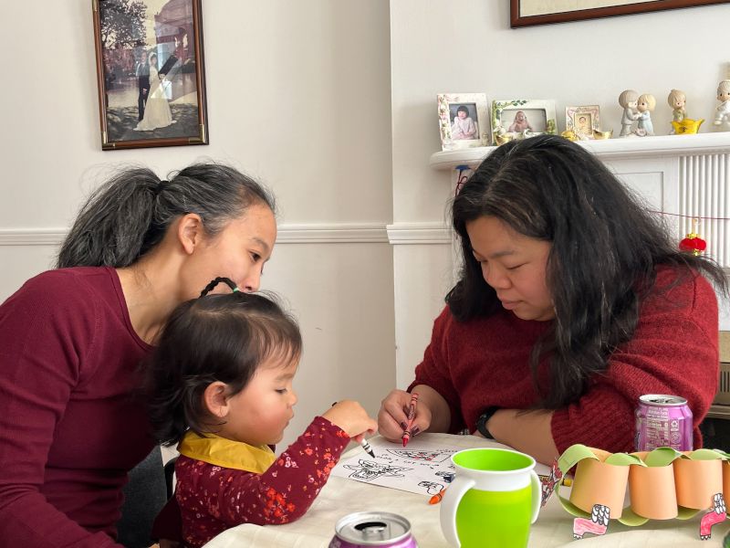 Coloring With Niece Junia at Chinese New Year