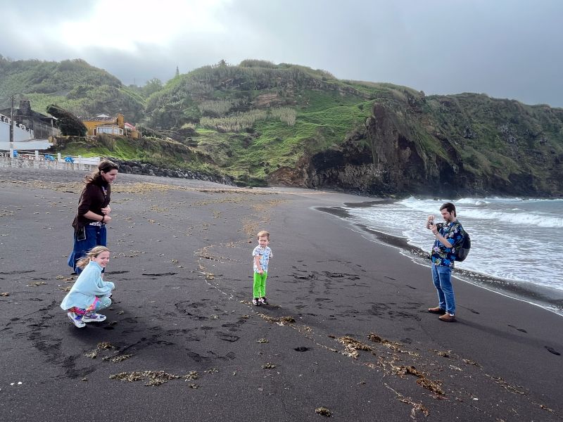 Exploring a Black Sand Beach